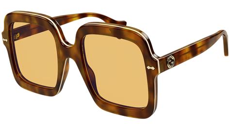 gucci oversized square sunglasses tortoise|gucci round tortoise sunglasses.